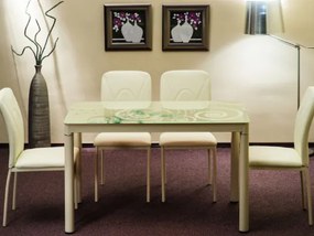 Jedálenský stôl 80 cm Damion (krémová + krémová) (pre 4 osoby). Vlastná spoľahlivá doprava až k Vám domov. 1050084