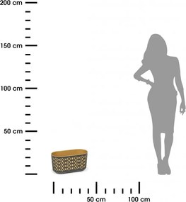 Plastový oválný truhlík Etnic 40x20 cm černý/zlatý