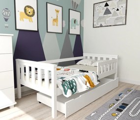 Detská posteľ z masívu borovice FRANK - 200x90 cm - biela