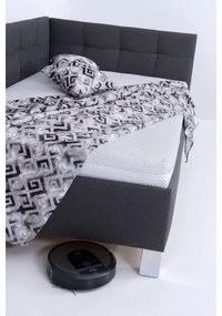 Čalúnená posteľ MARIA PETITE 120x200 cm s matracom a úložným priestorom, sivá