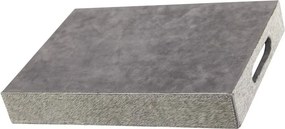 Sada 3ks servírovacie podnosy s hovädzou kožou šedá - 46 * 36,5 * 5cm / 40,5 * 30,5 * 5cm / 33,5 * 24,5 * 5cm