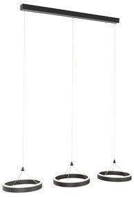 Závesné svietidlo čierne obdĺžnikové vrátane LED 3-stupňové stmievateľné 3-svetlo - Lyani