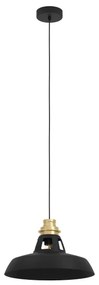 Eglo 390229 - Luster na lanku ESPINARDO 1xE27/40W/230V čierna/zlatá