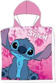 Dievčenská osuška s kapucňou - plážové pončo Lilo &amp; Stitch - 55 x 110 cm