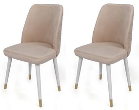 Súprava jedálenských stoličiek Hugo Cream and White, 2 ks