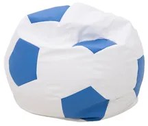 Detský sedací vak lopta bielo-modrý SPORT L
