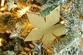 DECOLED Biely umelý vianočný stromček, 180 cm, smrek Flock s 2D a 3D ihličím