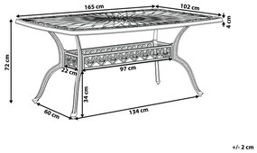 Záhradný jedálenský stôl 102 x 165 cm hnedý LIZZANO Beliani