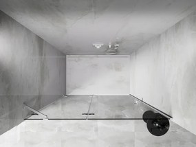 Mexen, Mexen Lunar ľavé otočné sprchové dvere 130 cm, transparentné, biele - 834-130-000-20-00-L