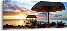 Obraz - Západ slnka na Mauríciu (120x50 cm)
