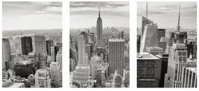 Gario Sada plagátov New York City - 3 dielna Farba rámu: Zlatá, Veľkosť: 99 x 45 cm