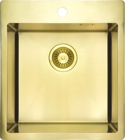 Deante Olfato, 1-komorový nerezový drez 450x505x200mm, brúsená zlatá, DEA-ZPO_R10A