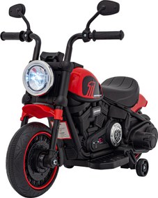 Ramiz Elektrická motorka Chopper FASTER pre deti červená + FM rádio + audio panel + LED