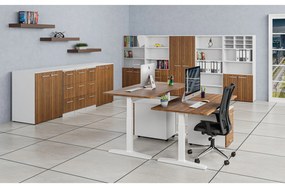 Šatníková skriňa s výsuvom PRIMO WHITE, 1781 x 800 x 420 mm, biela/orech