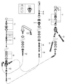 GROHE 19577001 - Vaňová štvorotvorová kombinácia LINEARE lesklý chróm