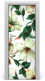 Samolepiace fototapety na dvere hibiskus 75x205 cm