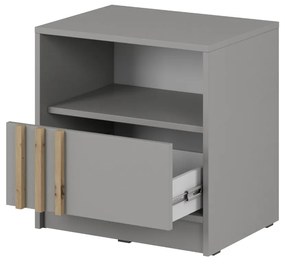 NOČNÝ STOLÍK LETIZIA S LAMELAMI SIVÁ
