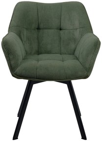 Jedálenská stolička Jordi Cord - zelená