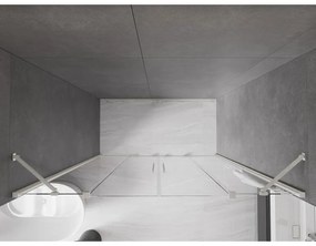 Mexen Velar Duo, posuvné sprchové dvere do otvoru 180 cm, 8mm číre sklo, brúsená oceľ, 871-180-000-02-97