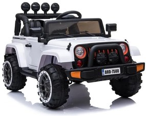 RAMIZ  Elektrické autíčko - Jeep BRD-7588 4x4 - biele - 4x45W - 1x12V10Ah - 2024