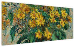 Obraz - Claude Monet, Jerusalem Artichoke Flowers, reprodukcia (120x50 cm)