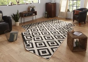 NORTHRUGS - Hanse Home koberce Kusový koberec Twin-Wendeteppiche 103129 schwarz creme – na von aj na doma - 200x290 cm