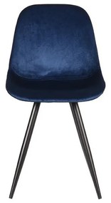 Tmavomodré zamatové jedálenské stoličky v súprave 2 ks Capri – LABEL51
