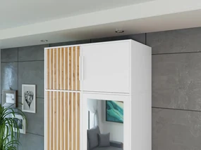 Nadstavec na šatníkovú skriňu Lily Lux D2, Farby: biela / biela + dub wotan