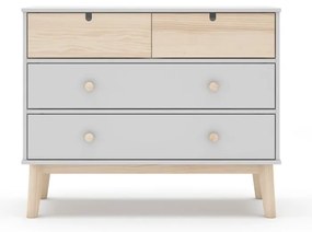 Biela nízka detská komoda 100x81 cm Estefania – Marckeric