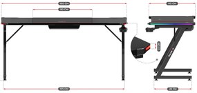 PC stolík Hyperion 4.8 (čierna + viacfarebná) (s LED osvetlením). Akcia -19%. Vlastná spoľahlivá doprava až k Vám domov. 1087508