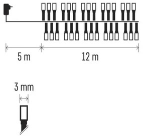 LED Vianočná vonkajšia reťaz 600xLED/17m IP44 multicolor