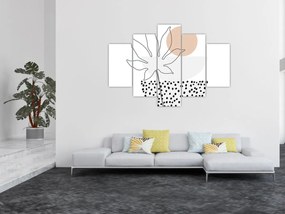 Obraz - Line art kvety N⁰3 (150x105 cm)