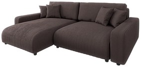 Hnedá menčestrová rozkladacia rohová pohovka (variabilná) Sara – Ropez