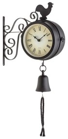 Early Bird, nástenné hodiny, záhradné hodiny, teplomer, 28 x 34 x 10 cm, zvon, retro
