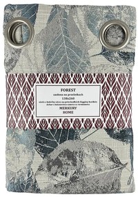 Záves Forest indigo na priechodkách 138x260