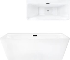 Vaňa Corsan Iseo 150 cm s čiernou povrchovou úpravou