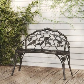 Záhradná lavička 100 cm odlievaný hliník čierna