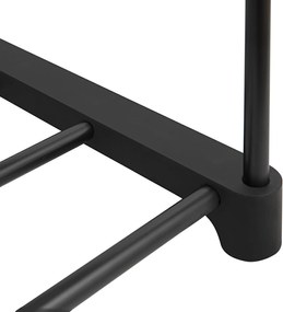 Kovový stojan na topánky, 6 úrovní, prispôsobiteľný, čierny