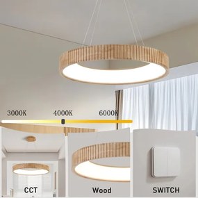 Brilagi - LED luster na lanku FALCON WOOD MODERN LED/40W/230V pr. 60 cm drevo
