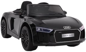 RAMIZ ELEKTRICKÉ AUTÍČKO AUDI R8 SPYDER RS EVA - NELAKOVANÉ - ČIERNE  MOTOR 2x45W - BATÉRIA 2x6V7Ah - 2022