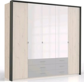 Paspartový rám k šatníkovej skrini Coventry, 228 cm, antracitová oceľ