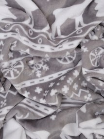 Deka mikroplyš 150 × 200 cm – Jelene sivé