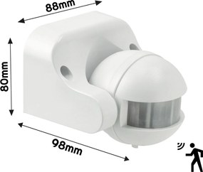 ECOLIGHT Pohybový senzor IP44 220-240V AC 300W - biely