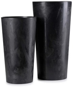 PLASTOVÝ KVETINÁČ URBANIKA SADA 2KS 57X30 CM+46,6X25,5 CM ČIERNA