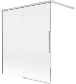 Mexen Rox, 2-krídlová posuvná vaňová zástena 140 x 150 cm, 8mm číre sklo, oceľový profil, 8C9-140-003-97-00