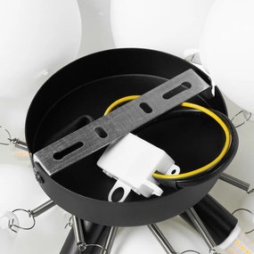 Stropné svietidlo v štýle Art Deco čierne s opálovým sklom 3-svetlo - Uvas