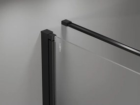 Mexen Mist-B, 1-krídlový výklopný sprchový kút 70 x 70 cm, číre sklo, čierny profil, 8A2T-070-070-70-00