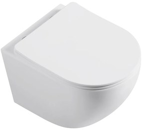 Cerano Cesso, závesná WC misa Rimless, Vortex + UF sedátko - biela matná - 49x36 cm, CER-CER-476681
