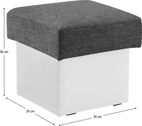 Taburetka T1 - sivá (Sawana 05) / biela (Soft 17)