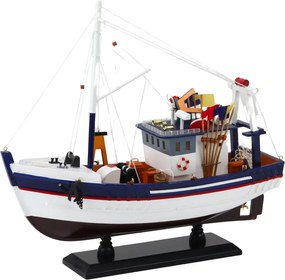 LEAN Toys Zberateľský model ozdobného rybárskeho plavidla s vybavením 37x34cm
